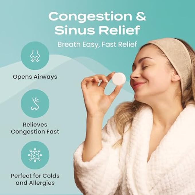 Body Restore Essential Oil Shower Steamer Set, 15 Mint and Eucalyptus Scented Aromatherapy Shower Steamers 30g, Vapor Steam Tablets, Relaxation Gifts for Women, - Image 3